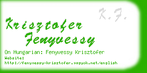 krisztofer fenyvessy business card